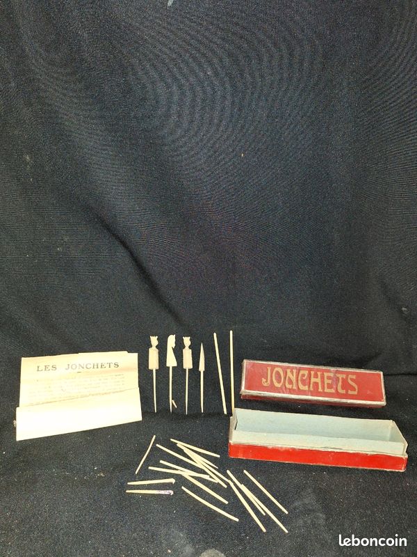 Ancienne boite de Jeux de Jonchets A.W.G Paris J.J.F pièces jeu Ancien