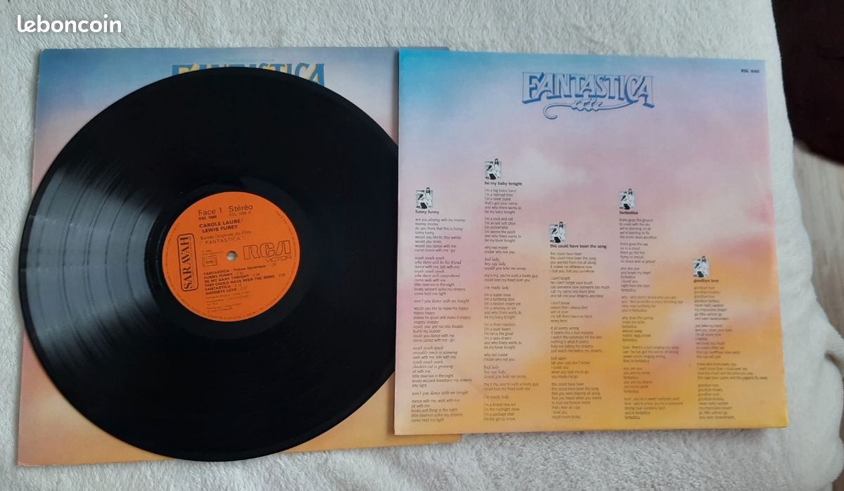 Fantastica vinyl
Titre : fantastica la Bo, carole Laure et Lewis furey
Bon état d ecoute
Très bon etat de conservation
Envoi dans emballage exprès
Pas d'envoi postal ou colissimo
Non négociable merci (image 3)