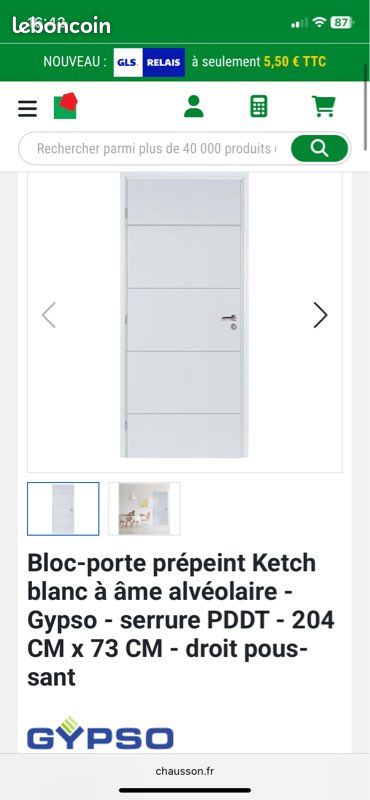 Porte d’interieur prépeint 73cm (image 4)