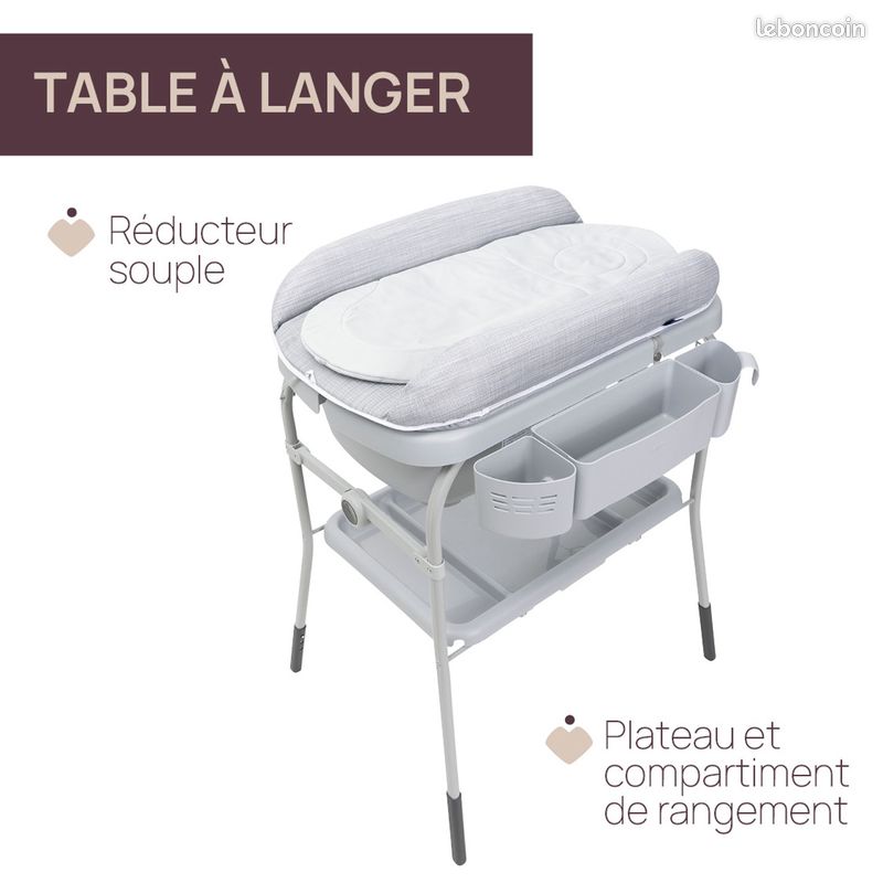 Baignoire Avec Table De Change Cuddle Bubble Graphite Melange baignoire-avec-table-de-change-cuddle-bubble-graphite-melange