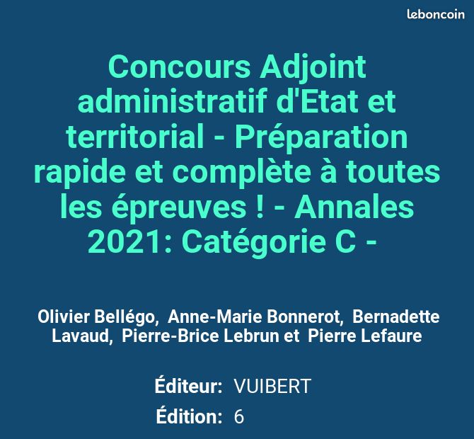 Concours Adjoint administratif d'Etat et territorial - Préparation rapide et complète à toutes... (image 2)