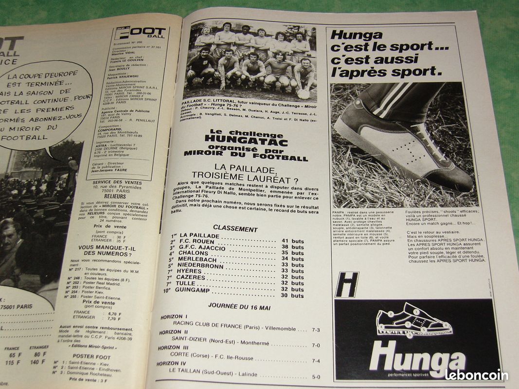 Miroir Du Football N°308 1978 – Platini + Poster OM 77/78 – COLLECTOR