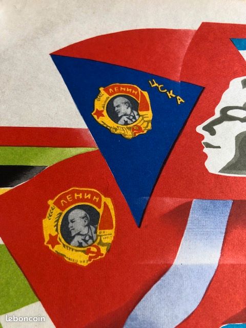 Plaque Murale Décorative Vintage URSS - Thème Jeux Olympiques Ski Années 70 - Métal - Occasion