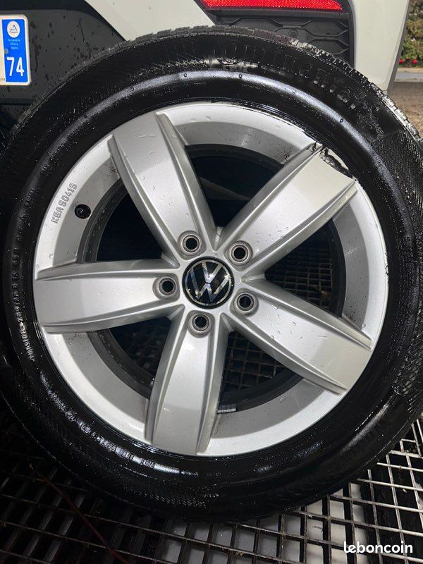4 jantes alu volkswagen d’origine + pneus continental (image 4)