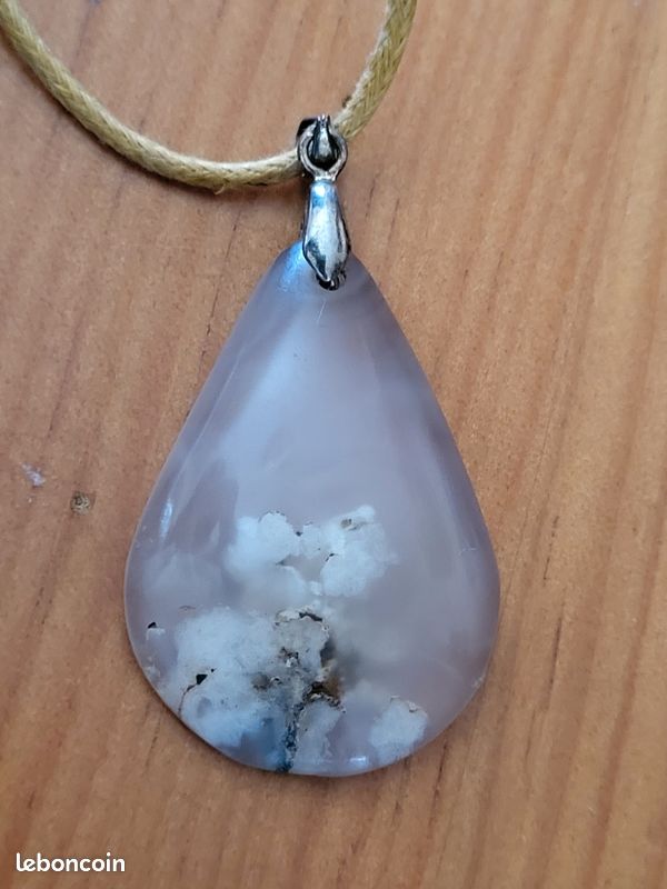 Pendentif goute Agate fleur (image 3)