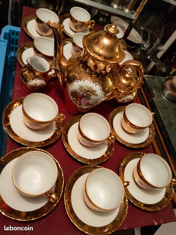 Service à Thé En Porcelaine Bavaria Dorée – Tasse Complète – 1920-1949