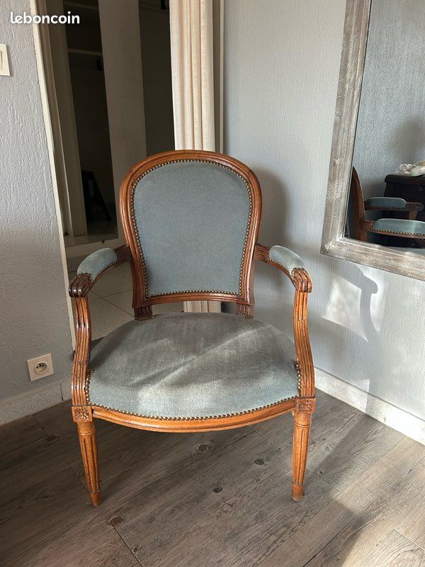 Paire de fauteuils cabriolet style Louis XVI (image 2)