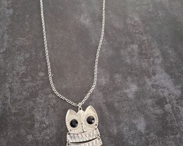 Collier Pendentif Chouette Argenté - Chaîne Jaseron Acier Inoxydable, Neuf Avec étiquettes, Livraison Rapide