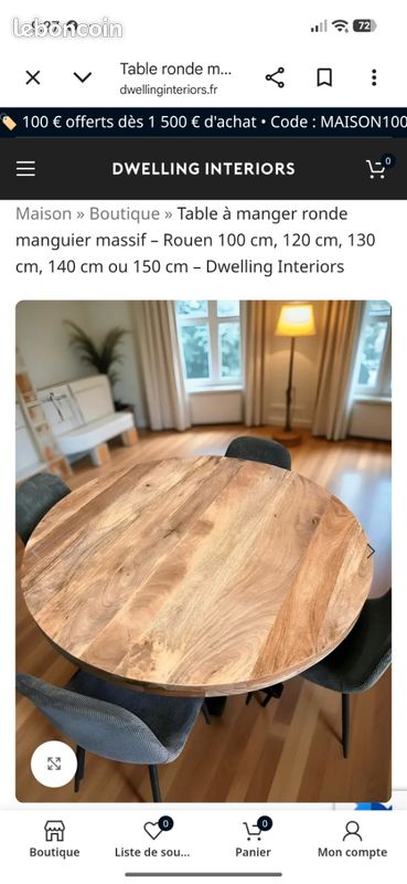 Table ronde en manguier (image 6)