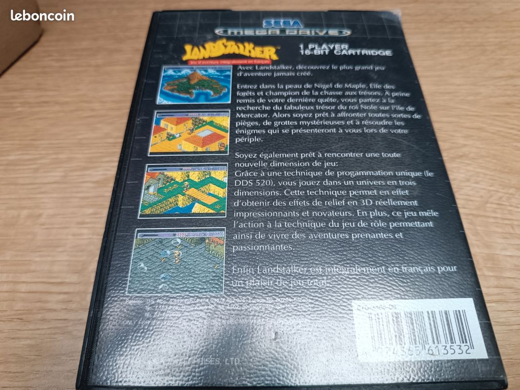 Jeu Landstalker Sega Megadrive - Version Allemande Complète (CIB) Avec Guide, Bon état