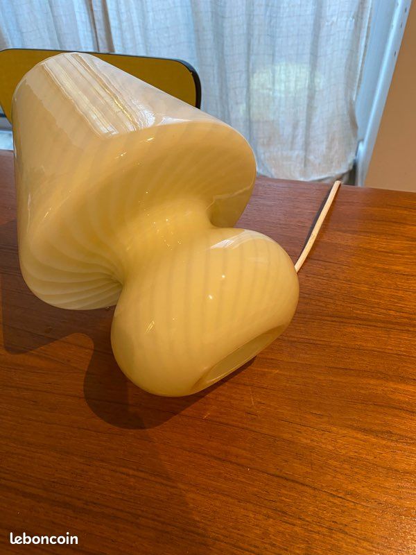 Lampe champignon Murano jaune pâle (image 5)