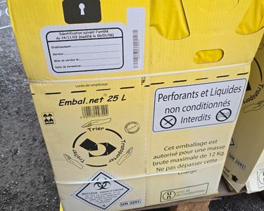 Lot Rcipient de scurit dchets infectieux tranchants carton sac 12 L 25  L 50 L Conteneur DASRI - Bricolage