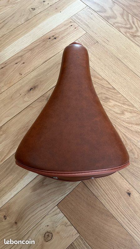 Selle Vélo Classique Marron Cuir à Ressorts - Siège Confortable Suspension Absorption Chocs Homme Femme