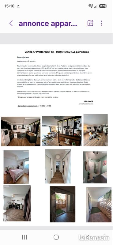 Appartement 3 pièces 63 m² · à Tournefeuille · 63,5 m² · 190 000 €