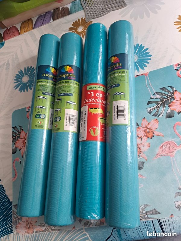 Chemin de table 3 en 1 bleu turquoise (image 3)