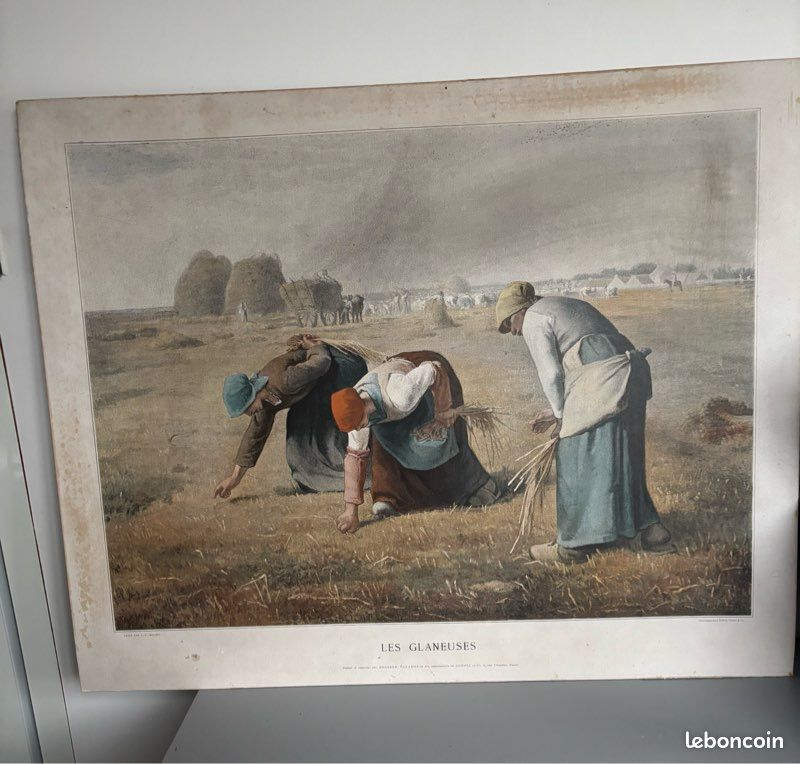 Chromotypogravure ancienne Les Glaneuses Millet-Boussod & Valadon (XIX*) (image 1)