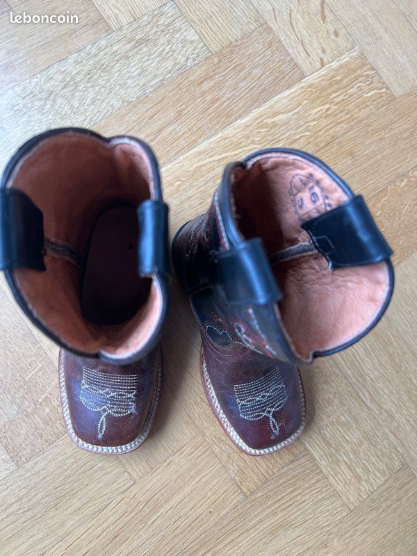 Bottes Cowboy Cuir Véritable Enfant - Supreme Western - Russet - Fabriquées USA