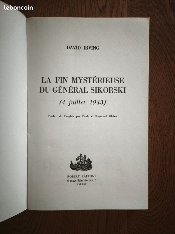 Livre David IRVING: la fin mystérieuse du général Sikorski 1969 (image 4)