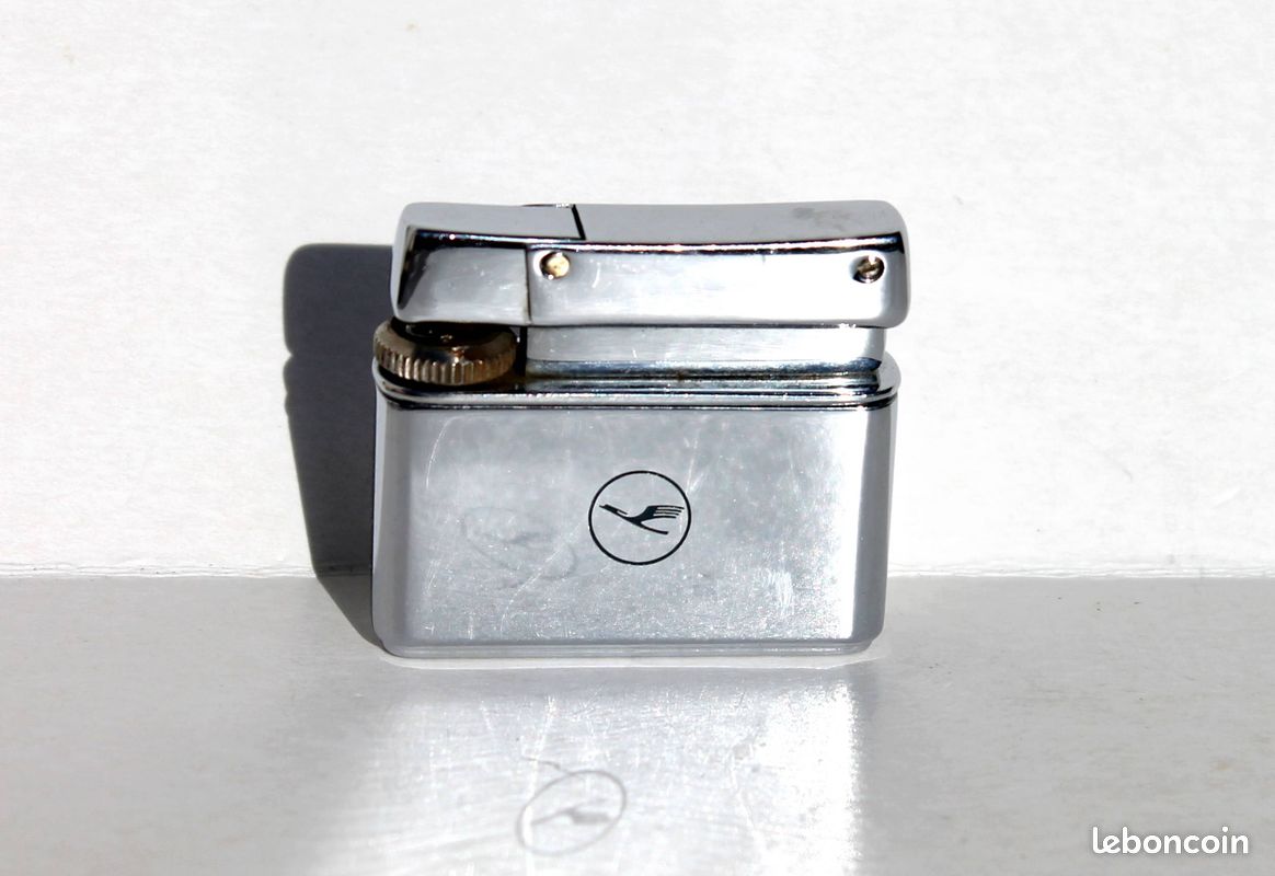 Rare joli ancien briquet a gaz lufthansa rowenta avion airlines airways  aviation - Collection