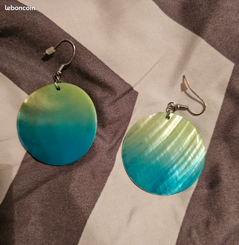 Boucles D'oreilles Strass Vert Vintage - Clips - Neuf Sans Emballage - Parfait état