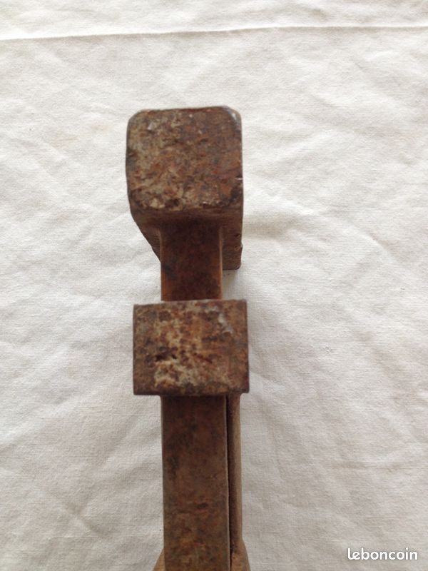Ancienne Clé à Molette Marteau - Outil Ancien Collection - Manche Torsadé - Acier - France 1940-1960