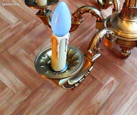 Splendide lustre en bronze 6 feux - 10 Kg - pièce de caractère et de prestige (image 6)