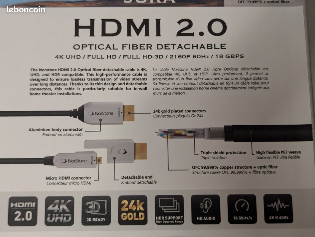 Norstone JURA câble HDMI 2.0 optique 10 m (image 4)