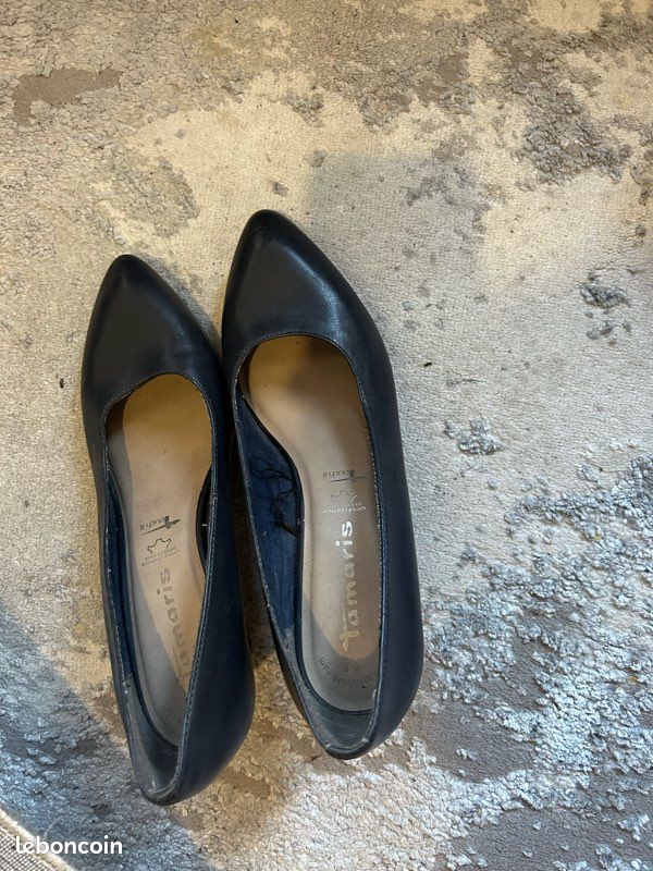 Escarpins Cuir Escarpins Tamaris Bleu Escarpins Tamaris En Cuir