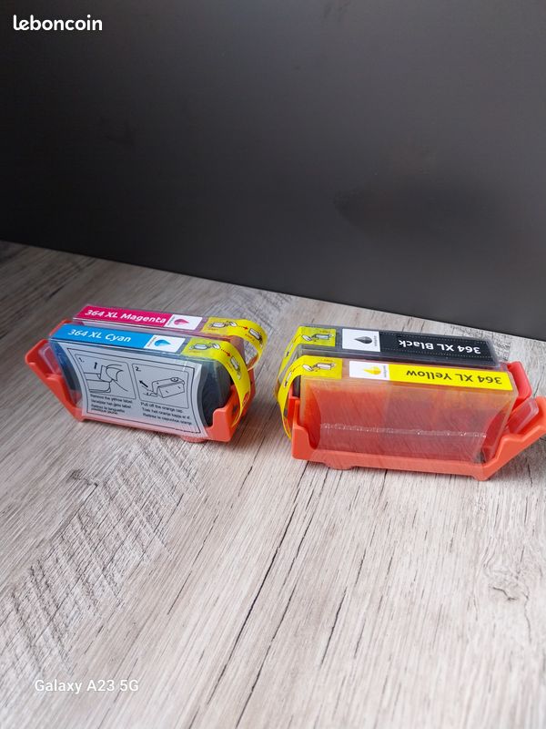 Lot De 4 Cartouches HP 364 (XL) : 1 Jaune XL, 1 Bleu XL, 2 Magenta - Neuves