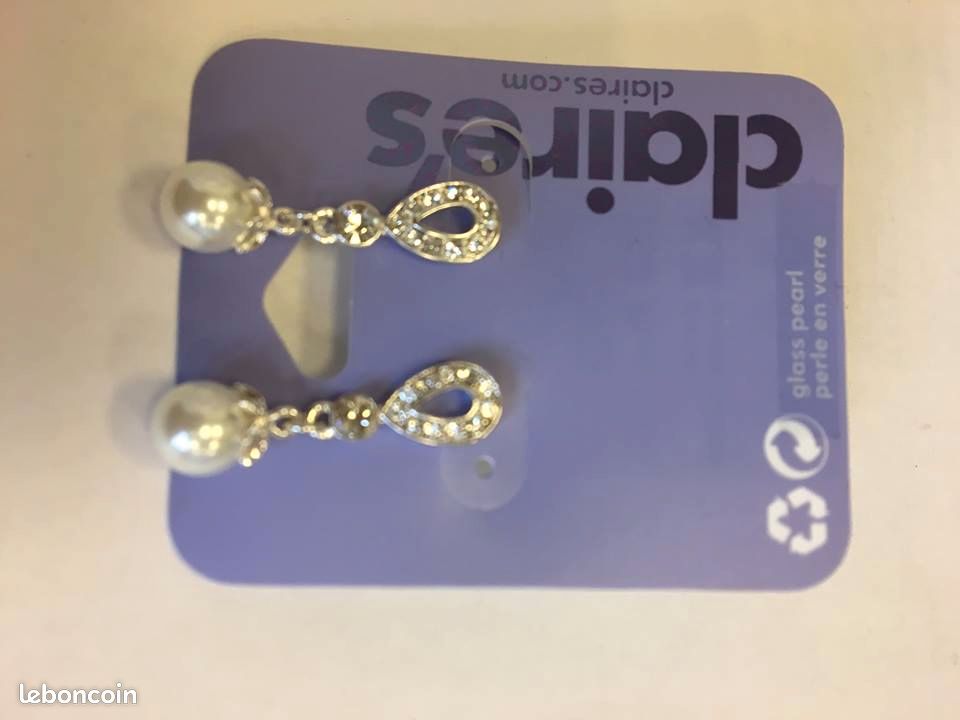 Boucles d'oreilles neuves / idéal bijoux de mariée (image 1)
