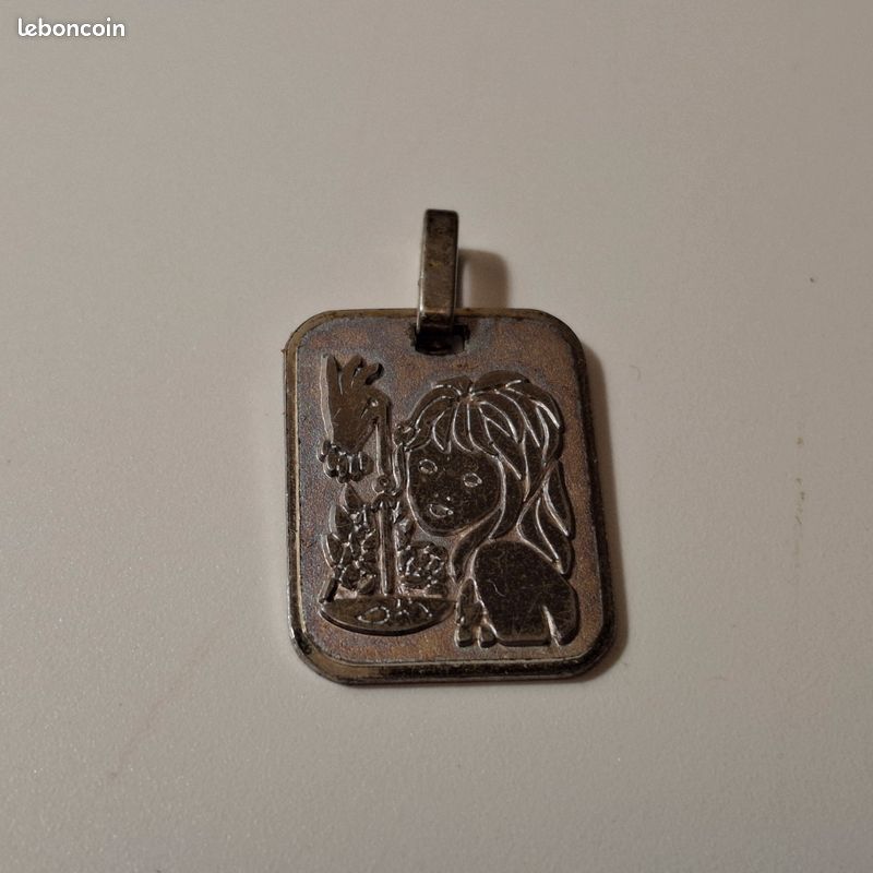 Pendentif Médaille Vierge Zodiaque - Argent Sterling 925 - Neuf