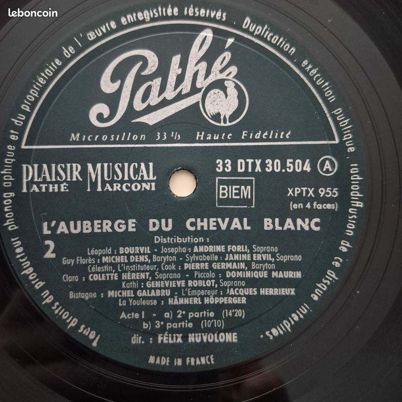 DISQUE VINYLE operette l'auberge du cheval blanc (image 11)