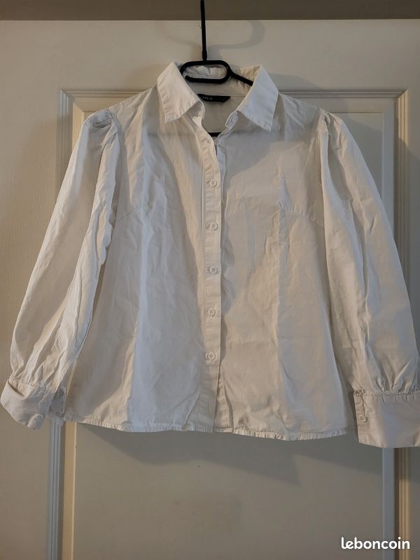 Chemise blanche Shein aux manches bouffantes Vêtements