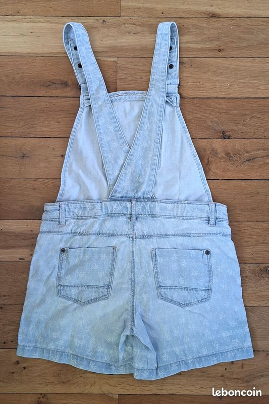 VERTBAUDET Salopette En Jean Fille - Style Seventies Loose Tendance Avec Bretelles Réglables
