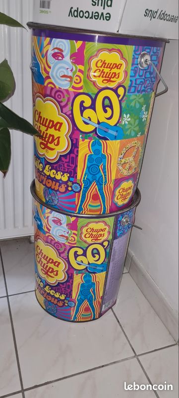 Seau métal chupa chups collection tabouret (image 1)