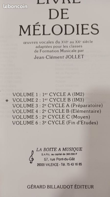 Livre de mélodies vol 2 Jollet (image 2)