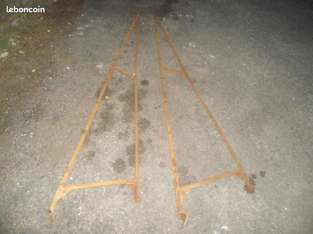 Lot de 2 fermettes légères tubulaires mono-pente en fer pour charpente d’un petit abris cabane hangar (image 3)