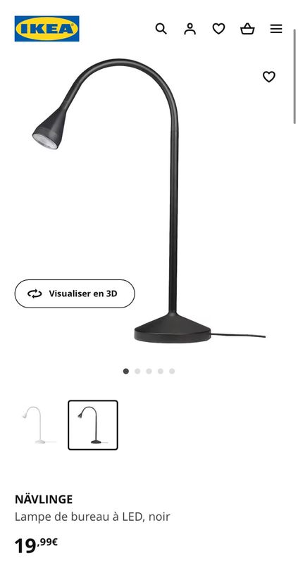 NÄVLINGE Lampe de bureau à LED, noir - IKEA Belgique