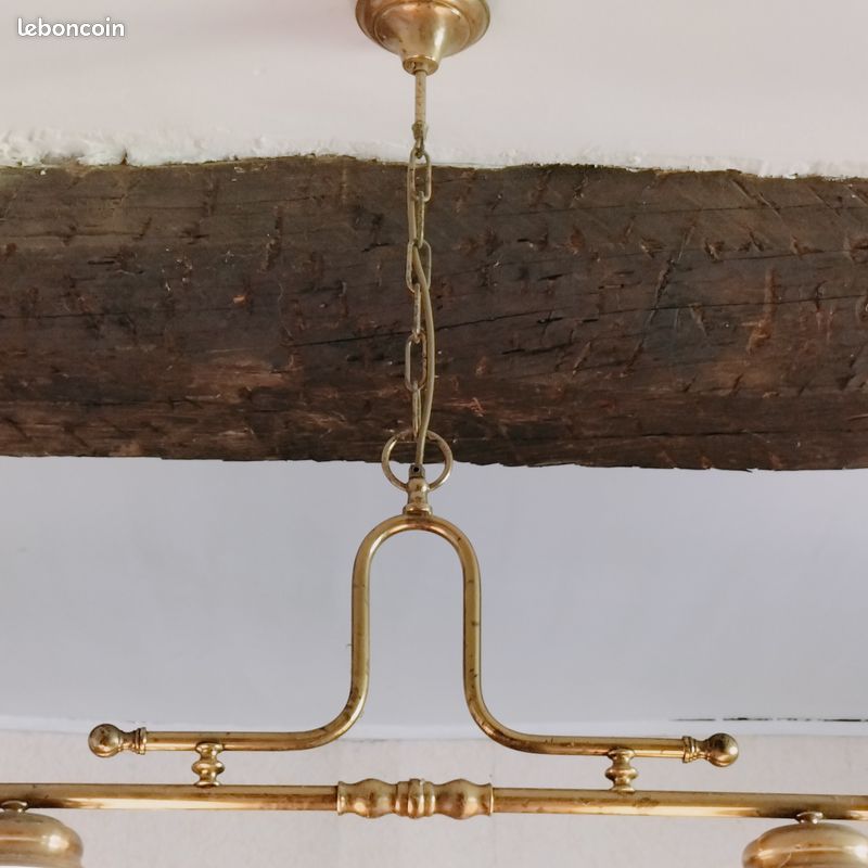 Lustre de billard en laiton avec 2 globes en verre - LV31 (image 4)