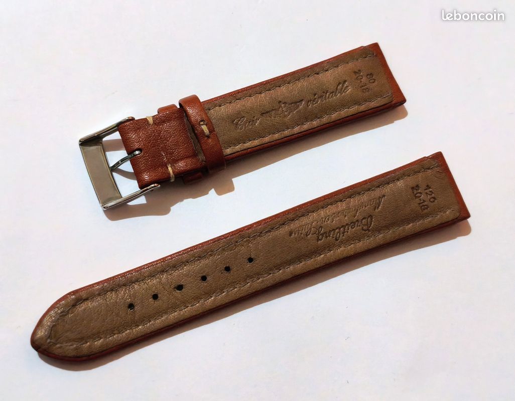 Bracelet de Montre 20mm Marron Clair en Cuir Grain Buffalo Vintage