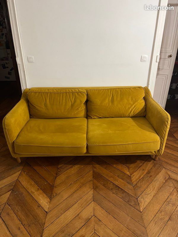 Canapé convertible ouverture express 3 places en velours - VORNAY de chez Drawer (image 2)