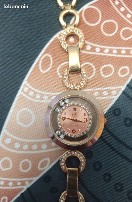 Montre boîte d'origine marque YELLOW STONE fond du cadran rose plusieurs tours zirconiums neuve (image 8)
