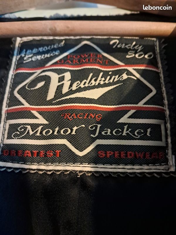 Redskins Femme Indy 500 moto bikers cuir de vachette taille XL couleur noir et moutarde vintage (image 2)