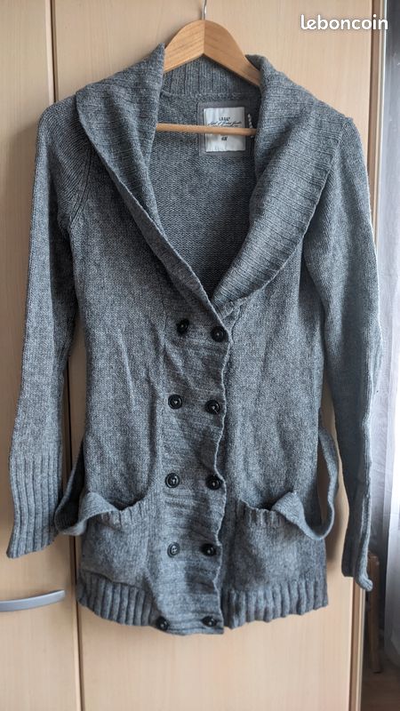 Gilet long gris H&M Vêtements
