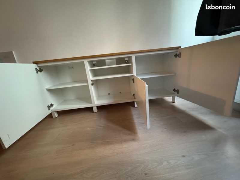 Buffet Besta IKEA - portes blanches laquées - 180cm (image 3)
