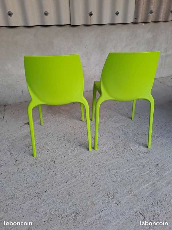 Lot de 2 chaises design polycarbonate vert acidulé HIDRA BONTEMPI CASA (image 2)