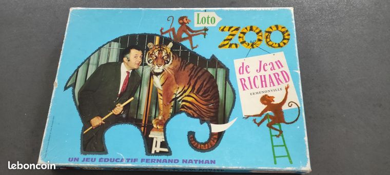 RARE 1 BEAU CARTON DE JEU ANCIEN LOTO ZOOLOGIQUE - REVENAZ