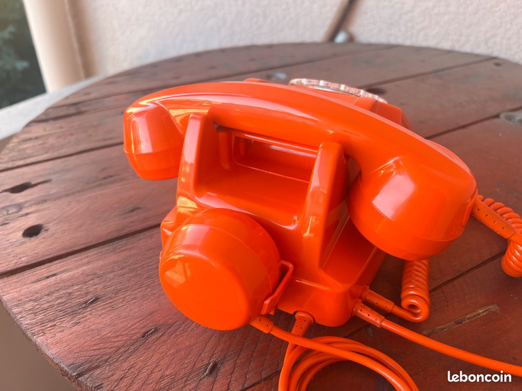 Téléphone Ancien Socotel S63 Orange - France 1974 - Bon état Non Testé