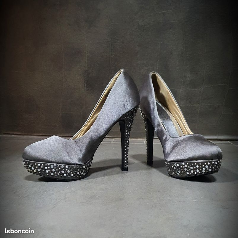 Escarpins Compensés Dr. Scholl's Noir Et Gris Chiné - Taille 38 EU - Neufs Sans Emballage