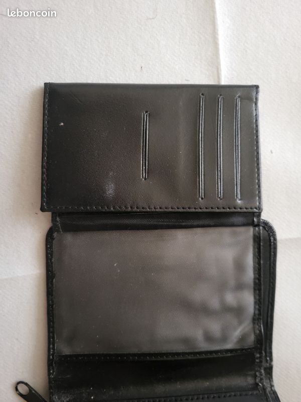 Portefeuille cuir noir hexagona (image 3)